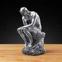 Creative Thinker Statues Individual Figurine for Living Room Decor H 9.6 Inch (argentate) (Silver)