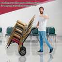 DaisyInner Heavy Duty Stacking and Banquet Chair Dolly Hand Truck with Oversized Rubber Wheels and Orange Cushion for 8-10 Chairs Coated Iron Transport Cart for Events Party Hotels Church (Red)