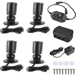 YaeCCC Dimmable LED Mini Spotlight Jewelry Showcase Display Lights Black Shell Surface Mount (Pack-4,Warm White 3000k)