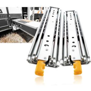 AOLISHENG 1 Pair Heavy Duty Drawer Slides with Lock 12 14 16 18 20 22 24 26 28 30 32 34 36 38 40 Inch 100 lb Load Capacity Side Mount Full Extension Ball Bearing Cabinet Locking Rail Tool Box Runner, 30 Inch