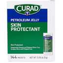 CURAD Petroleum Jelly Skin Protectant, Healing Ointment for Dry Cracked Skin, 144 Count Packets