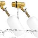 （2 Pack）1/2 Inch Brass Water Float Valve - Pool Auto Fill Float Valve, Float Valve for Water Tank, Garden Hose Float Valve, Automatic Water Level Control for Pool, Pond, Fountain, Aquarium