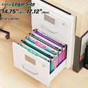 Ansook Plastic Extra Capacity Legal Hanging File Folders,Heavy Duty 2" Expansion Hanging Folder with 1/5 Tabs,12 Pack Filing Cabinet Folders,Accordion File Folders,Color File Organizer for Office