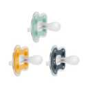 Dr. Brown's Advantage One-Piece Silicone Baby Pacifier, Fully Symmetrical Soother, Dark Gray/Green/Yellow, 6-18m, BPA Free, 3 Pack