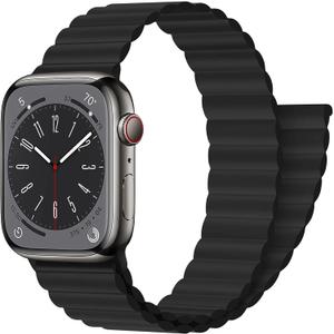 Magnetic Closure for Apple Watch Band 40mm 41mm 38mm 44mm 45mm 42mm 46mm 49mm 44 45 40 41 mm Kid/Men/Women,Silicone Sport Loop Bracelet Wristband Strap for iWatch series 10 9 8 7 6 5 4 3 se Ultra 2