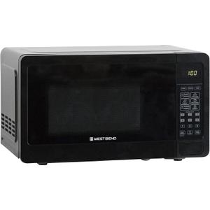 West Bend Microwave Oven 700-Watts Compact with 6 Pre-Set Cooking Settings, Speed Defrost, Electronic Control Panel and Glass Turntable, 0.7 Cu.Ft., Black