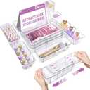 14 Pcs Clear Drawer Organizer, Adjustable Drawer Storage Box, 3-Size Desk Drawer Organizer, Acrylic Storage Bins for Makeup, Cosmetic, Kitchen Utensils, Bedroom Dressers Tool Organizer for Gadgets