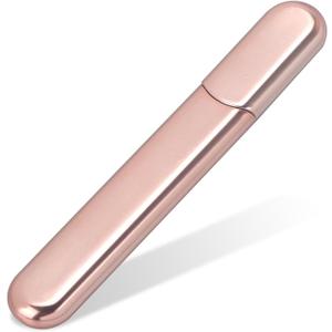MiDenso Premium Glass Nail File with Case, Crystal Diamond Salon Best Beauty Nail Buffer for Natural and Acrylic Nails Christmas Gift for Woman and Man,Apricot