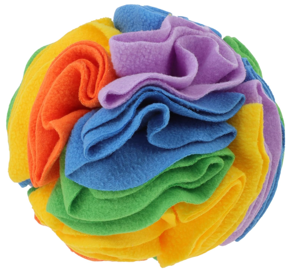 Snuffle Ball for Dogs, Designed for Small Breeds and Puppies, Interactive Dog Toys, Keeps Pets Busy with Storage Bag Machine Washable, Colorful, Small