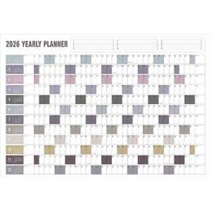 Yearly Wall Calendar with Holidays, Full Year Calendar One Page, Annual Year Wall Calendar with Stickers, Horizontal, 23"X 33" (Open), Paper Folded