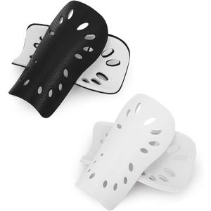 Soccer Shin Guards for Kids Youth, 2 Pairs Breathable Shin Pads for Boys Girls Teens Adults, Lightweight Football Equipment Cushion Protection for Men Women, M