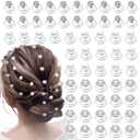 60 PCS 3 Shapes Gems Rhinestone Twister Hair Studs Set Diamond Spiral Pearl Flower Jewels Hair Pins Sticks for Wedding, Bridal, Prom, Party and Special Occasion (Diamond&Pearl&Flower)