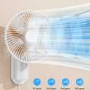 10” Small Wall Mount Fan with Light and Remote Control, RV FAN with Powerful Airflow,90° Oscillating, 4 Speeds, Timer, 180° Adjustable Tilt, for Home/RV, Bedroom, Small Space Applications