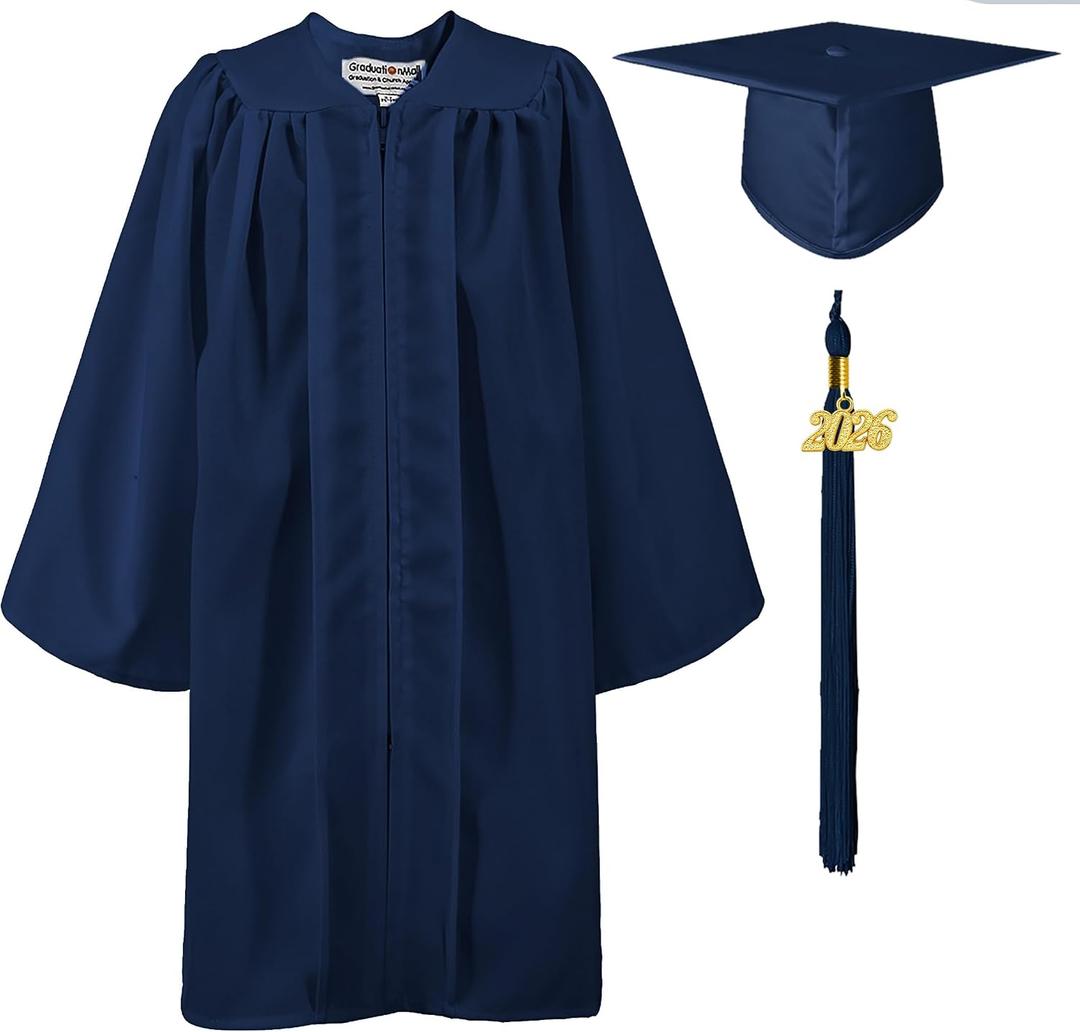 GraduationMall Matte Kindergarten Graduation Gown Cap Set with 2026 Tassel, 33