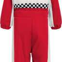 IBTOM CASTLE Toddler Boys Girls 1st 2nd Birthday Outfits Race Car Driver Long Sleeve Romper Racer Jumpsuit 18-24 Months