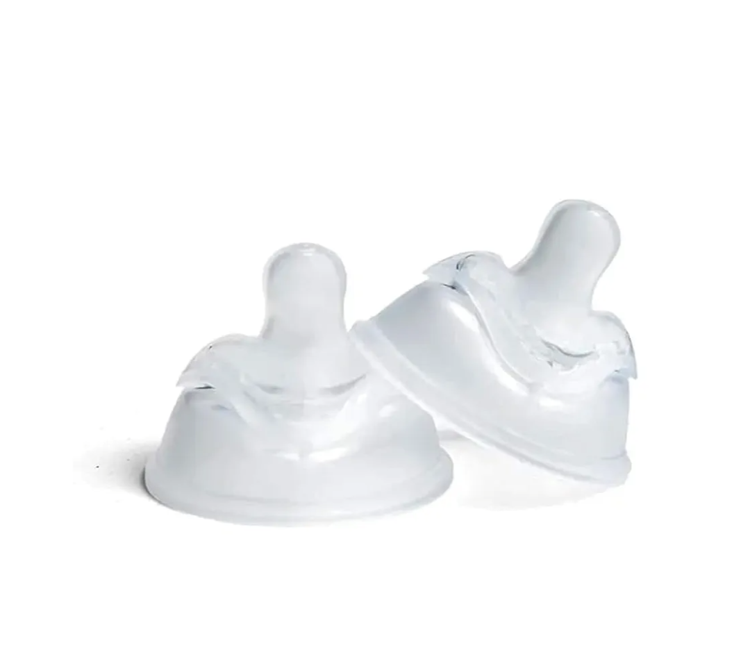 Herobility Double Anti-Colic Silicone Nipples, Baby Bottle Teats, Breast Like Shaped Nipples - Fits Herobility's & Eco Baby Bottles | Pack of 2 S