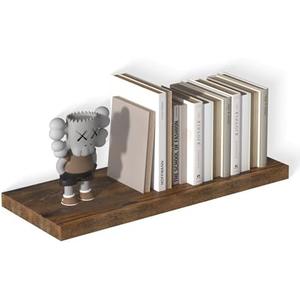 Landmok 30" W x 12" D Large Floating Shelves for Wall Deep Floating Shelves for Wall 2 Pack Floating Shelf Large Storage Space Wall Mount Shelf for Living Room Kitchen Bathroom Rustic Brown