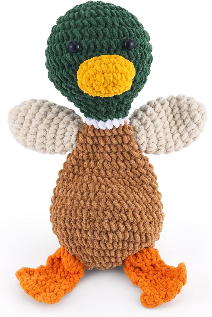 Baby Mallard Duck Cute Soft Plush Toy Huggable Handmade Stuffed Animal 13 Inches Green Fluffy Nursery Home Decor Baby Shower Birthday Gift for Newborn Infant Toddler Boys Girls