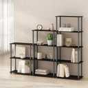 Furinno Turn-N-Tube Book Shelf, 3-Tier Bookshelf, Bookcase with Multipurpose Compact Display Rack, 11.6 x 23.6 x 29.6, for Living Room, Bedroom, Home Office, Black/Grey, 3-Tier Round Tube