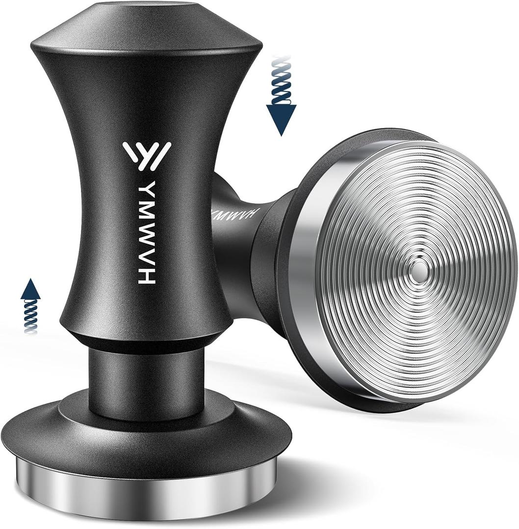Espresso Tamper 53.3mm with 20lb/30lbs Replacement Springs Tamper Black, Professional Barista Coffee Tamper With 100% Stainless Steel Ripple Base, Compatible with Breville 54mm Portafilter