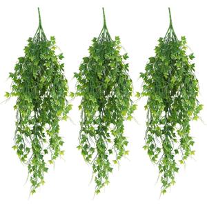 RECUTMS Artificial Plant Faux Plant Ivy Greenery Fake Hanging Plants Faux Greenery Plant Fake Ivy Leaf UV Resistant for Indoor Home Decor Outdoor Garden Yard Porch Wall Decoration 3 Packs Green