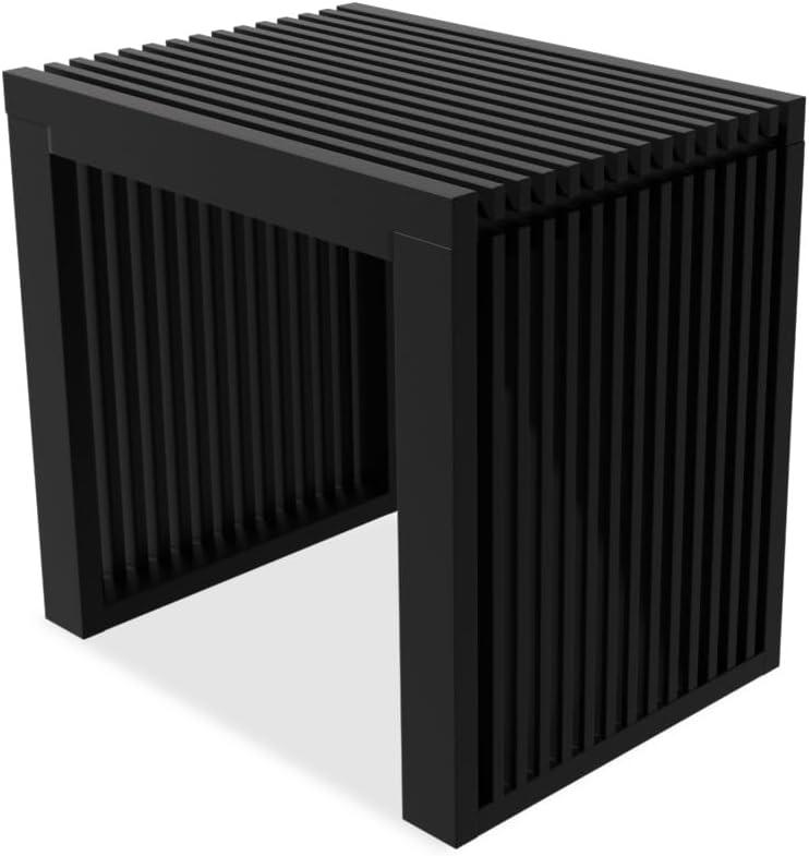 Bamboo Dining Bench Indoor Small Benches Entryway Shoe Rack Benchs,Outdoor Modern Wood Benches 17 Inch Bamboo Bench for Living Room Hallway Bedroom Bathroom Black Small