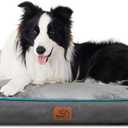 Bedsure Washable Dog Beds Large Sized Dog - 3 Inch Thicken Up to 80lbs Pet Mat Pillows with Removable Washable Cover, Grey