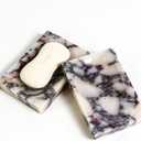 Luxurious Natural Marble Soap Dish Tray Marble Soap Holder Trinket Plate for Bathroom Sink Kitchen Countertop Bedroom Vanity Bathroom Accessory Rectangular (2 Pack)