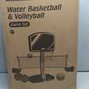 Pool Basketball Hoop&Pool Volleyball Net 2 in 1,Pool Toys Basketball Game with Weighted Base&Stand,2 Water Volleyball&2 Basketball and Pump,Summer Outdoor Family Party Pool Games for Kids Adults