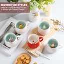 2 x Cute Penguin Ceramic Coffee Mug Hidden 3D Animal In Cup Ideal Creative Holiday Gifts Christmas and Birthday Gifts for Animal Lovers Family Kids Friends Colleagues 12OZ (Black and Red)