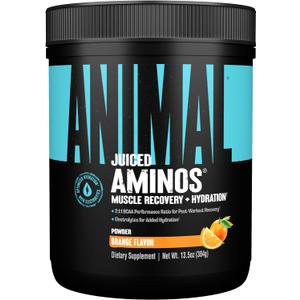 Animal Juiced Amino Acids - BCAA Powder EAA Matrix Plus Hydration with Electrolytes and Sea Salt Anytime Recovery and Improved Performance, Orange Flavor, 30 Servings