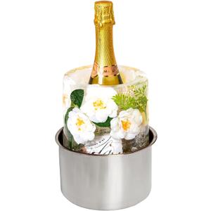 Ice Bucket Mold,Ice Mold Bottle Chiller,Cocktail/Champagne Bucket Ice Mold, Flower/Fruits/Any Decoration to DIY Your Bucket Ice Mold For Thanksgiving/Christmas Day,Beautiful&Creative