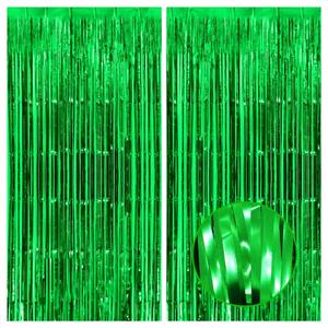 KatchOn, Green Streamers Party Decorations -3.2x8 Feet, Pack of 2 | 2025 Graduation Party Decorations | Graduation Decorations 2025 | Graduation Backdrop, Jungle Party Decorations