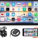 10.1Inch 2.5D HD Double Din Car Stereo Radio Receiver, Android Touch Screen MP5 Multimedia, Support GPS Navigation Bluetooth FM Radio+4 Led Lights Rear View Camera&Dual Mirror Link