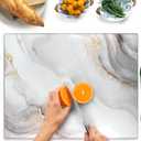 Kitchenville Glass Cutting Board 20”x16”: Tempered Glass Kitchen Counter Protector - Durable- Scratch-Resistant, Heat-Proof - Design 7 - White & Gold