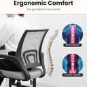DUMOS Ergonomic Office Chair, Executive Desk Chair with Lumbar Support, 22.6" W x 23.62" D x 37.4" H