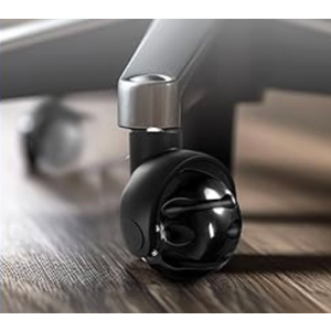 Office Chair Caster Wheel for Carpet Set of 1 -Replacement for Office Chairs Mat Safe for All Floors Including Hardwood - 2-Inch Rubber Replacement - Smooth & Silent Universal Size (11x22 mm) -Black