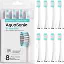 AquaSonic Genuine Standard Replacement Brush Heads | ADA Accepted | for Normal & Sensitive Teeth | Compatible with Many AquaSonic Toothbrush Handles (8 Pack White)