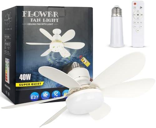 Socket Fan Light, 20.5IN Light Bulb Fan with Remote Dimmable, Screw in Fan and Light Combo for Garage Kitchen Bedroom Balcony Living Tools Store Laundry Room Socket Fan Light, 20.5IN Light Bulb Fan with Remote Dimmable, Screw in Fan and Light Combo for Garage Kitchen Bedroom Balcony Living Tools Store Laundry Room