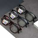 SUNAMOY Large Round Acetate Material Reading Glasses for Womens Large Computer Blue Light Blocking Spring Hinge Big Readers (Black)