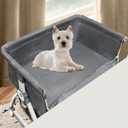 Bedside Cosleeper Dog Bed, Raised Dogs Bed 27''-32'' Adjustable Height, Dog Bed Extension for Human Bed, Bedside Dogs Bed for Small, Medium Dogs(35''L x 20''W)