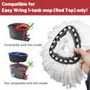 Mop Replace Head Compatible with Ocedar Mop Heads Replacements, Mop Refill Compatible with O-Ceda EasyWrin Spin Mop Head Replacement 1-Tank System Only, 6 Refills