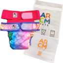 ARCM Pets No Tail Hole Washable Pet Diapers, Dog Diapers Female & Baby Goat Diapers-Ultra Absorbent, Premium Doggie Diapers & Adjustable Waist Diapers for Small Dogs (Pink)