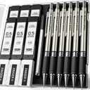 6PCS Metal Mechanical Pencil Set with 0.5 mm Fine Point, 360 Leads, 12 Erasers, Art Mechanical Pencils Pack with Storage Case for School Writing, Sketching, Drawing & Professional Drafting