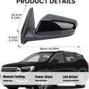 Driver Side Mirror Compatible with 2018-2024 Chevy Equinox GMC Terrain with Heated Blind Spot Detection Turn Signal Power Glass Manual Folding Left Mirrors Black (8 Pins)
