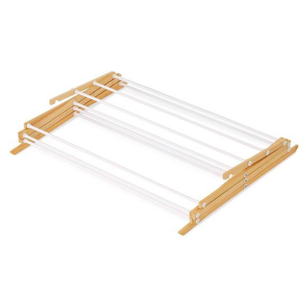 Whitmor Wood Drying Rack: Collapsible Clothes Dryer, Multicolored, 29.5" Width, 32 lb Capacity, No Tools Assembly