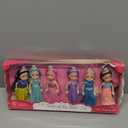 Little Dolls Set with Mini Princess Dolls for Girls  Princess Toy Dolls for Dollhouse Small Doll Mini Princess Figures with Tiaras, Hair Accessories (Caucasian)