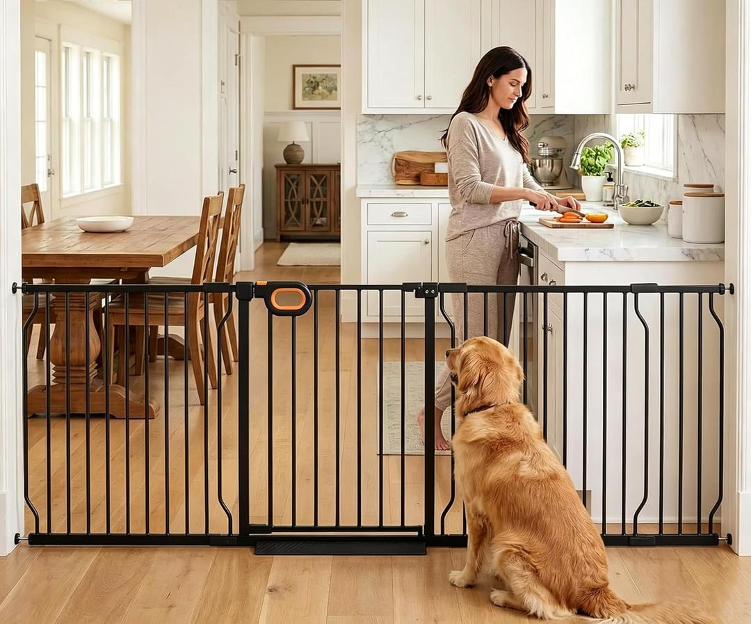 85.5-90.6 Inch Extra Wide Baby Gate for Stairs Doorways