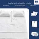 Cottingon 4 Piece Flex Head King Sheet Set, Top 34 Inch Split Sheets for Sleep Number Adjustable Beds, Soft Breathable 100% Egyptian Cotton, Fits Upto 16" Deep Mattress 78"X80"+ 34", White