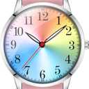 Letoff Women Girl Analog Fashion Watch, Colourful Dial with Arabic Numerals, Silicone Band, 30M Water Resistant